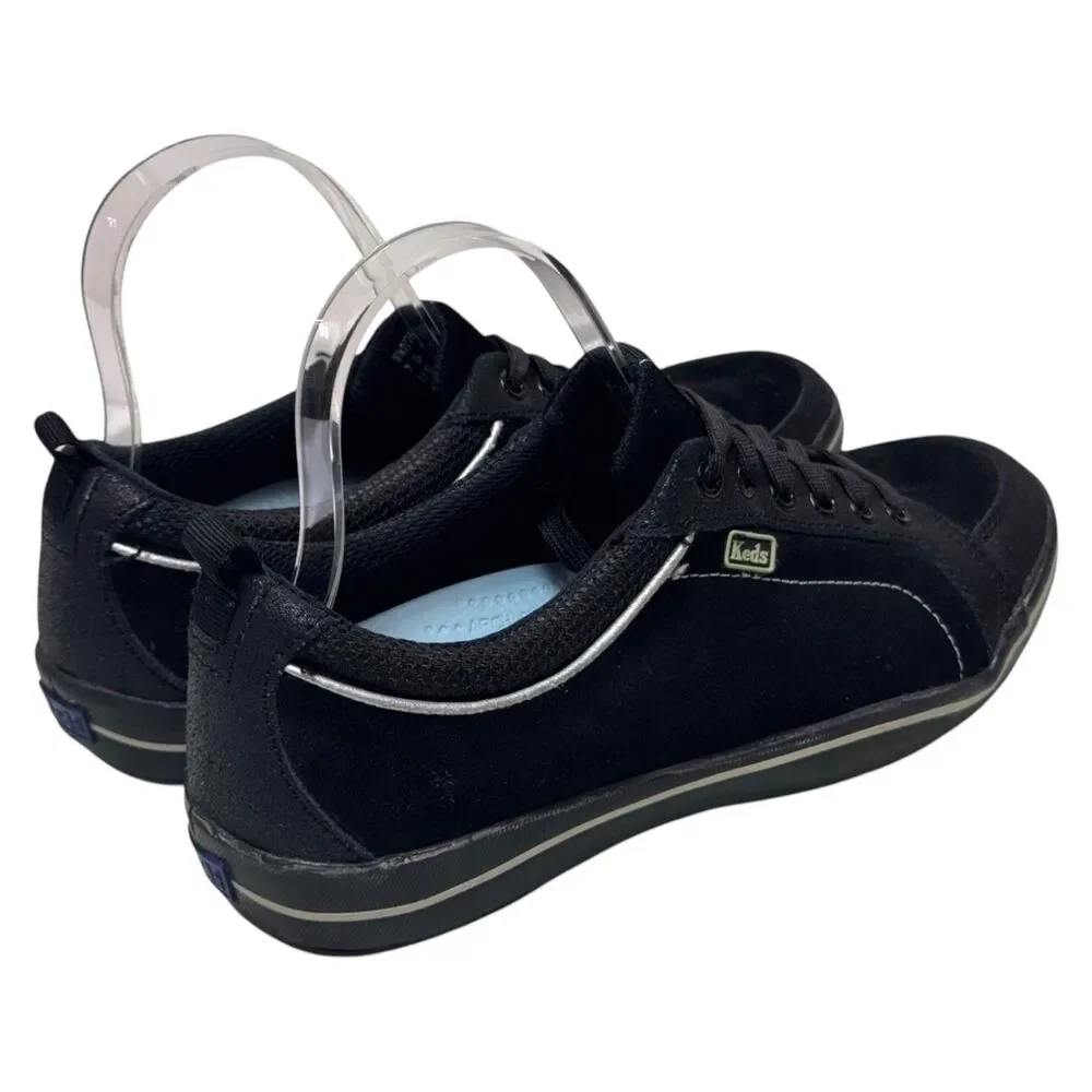 Keds Champion WH2774M Womens 7.5 Black Canvas Lace Up Low Top Sneakers Shoes